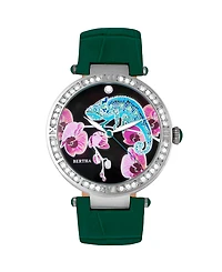 Bertha Quartz Camilla Collection Teal Leather Watch 38Mm