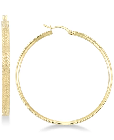 Simone I. Smith Textured Hoop Earrings in 18k Gold over Sterling Silver