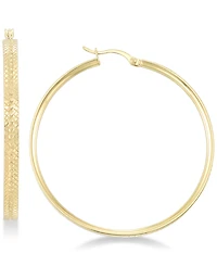 Simone I. Smith Textured Hoop Earrings in 18k Gold over Sterling Silver