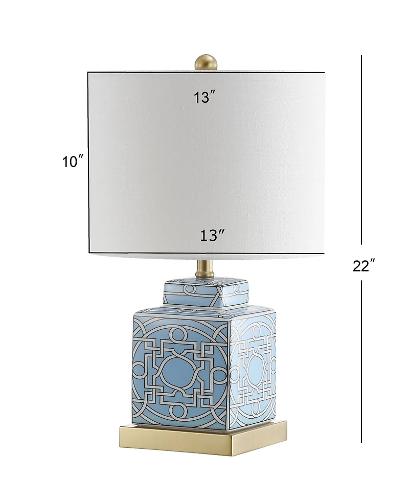 Jonathan Y Catherine 22" Ceramic,Metal Ginger Jar Led Table Lamp