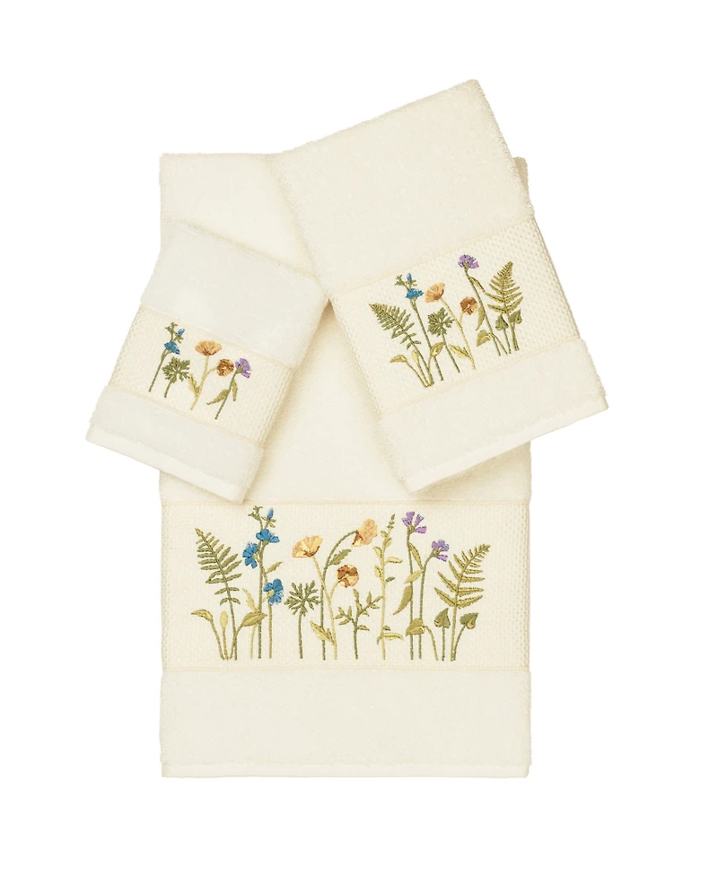 Linum Home Serenity 3-Pc. Embellished Towel Set