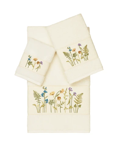 Linum Home Serenity 3-Pc. Embellished Towel Set