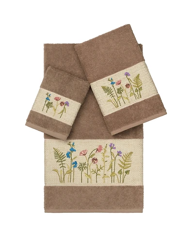 Linum Home Serenity 3-Pc. Embellished Towel Set