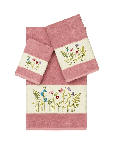 Linum Home Serenity 3-Pc. Embellished Towel Set