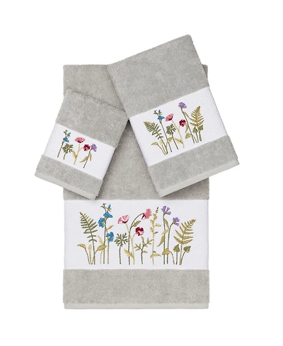 Linum Home Serenity 3-Pc. Embellished Towel Set