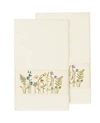Linum Home Serenity 2-Pc. Embellished Bath Towel Set