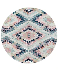 Livabliss Anika Ani-1027 White 5'3" Round Area Rug