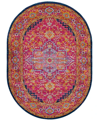 Livabliss Harput Hap-1009 Garnet 6'7" x 9' Oval Area Rug