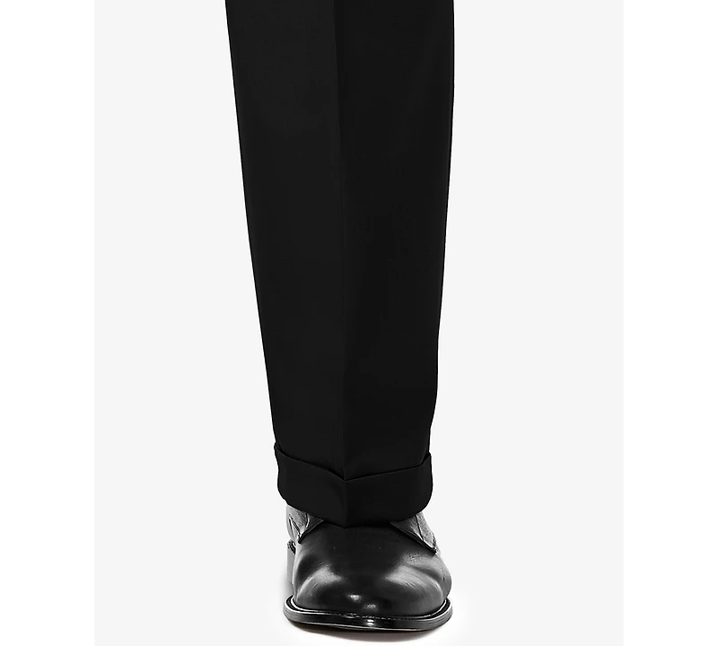 Haggar Men's Big & Tall Premium Comfort Stretch Classic-Fit Solid Pleated Dress Pants