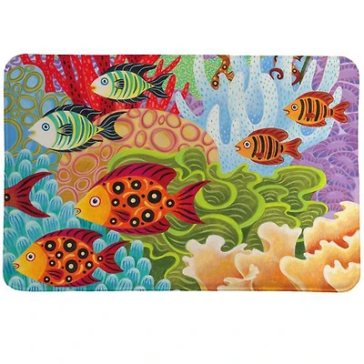 Laural Home Fish In The Hood Memory Foam Rug