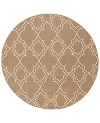 Livabliss Alfresco Alf-9587 Camel 7'3" Round Area Rug, Indoor/Outdoor
