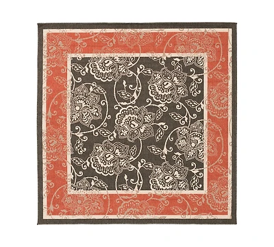 Livabliss Alfresco Alf-9592 Black 7'3" Square Area Rug, Indoor/Outdoor