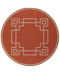 Livabliss Alfresco Alf-9631 Rust 8'9" Round Area Rug, Indoor/Outdoor