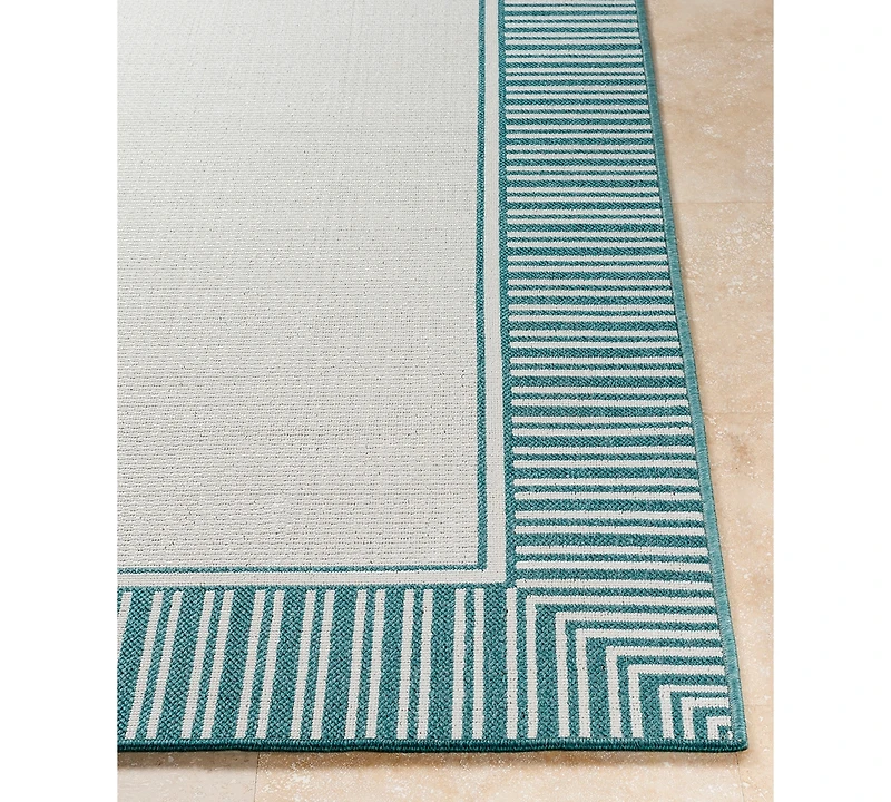 Livabliss Alfresco Alf-9680 Teal 3' x 5'6" Area Rug, Indoor/Outdoor