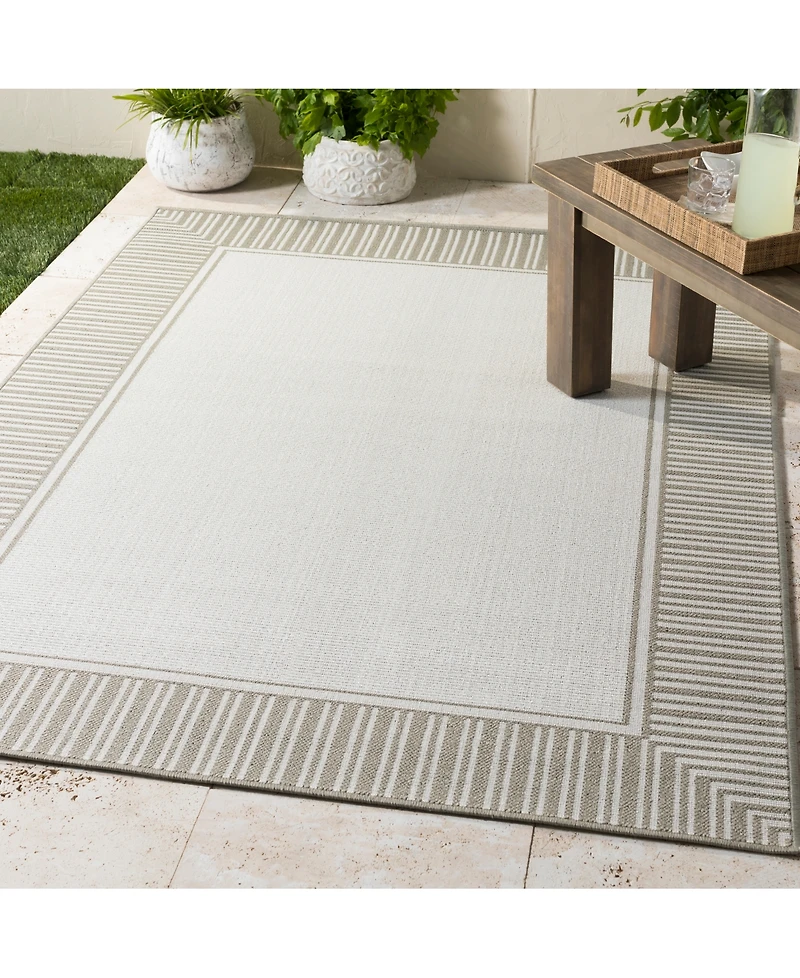 Livabliss Alfresco Alf-9681 Taupe 5'3" x 7'6" Area Rug, Indoor/Outdoor