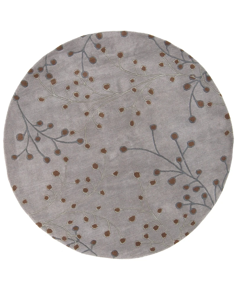 Livabliss Athena Ath-5055 Medium Gray 6' Round Area Rug