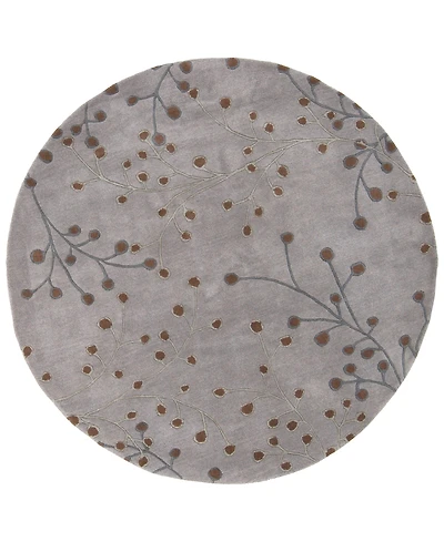 Livabliss Athena Ath-5055 Medium Gray 6' Round Area Rug