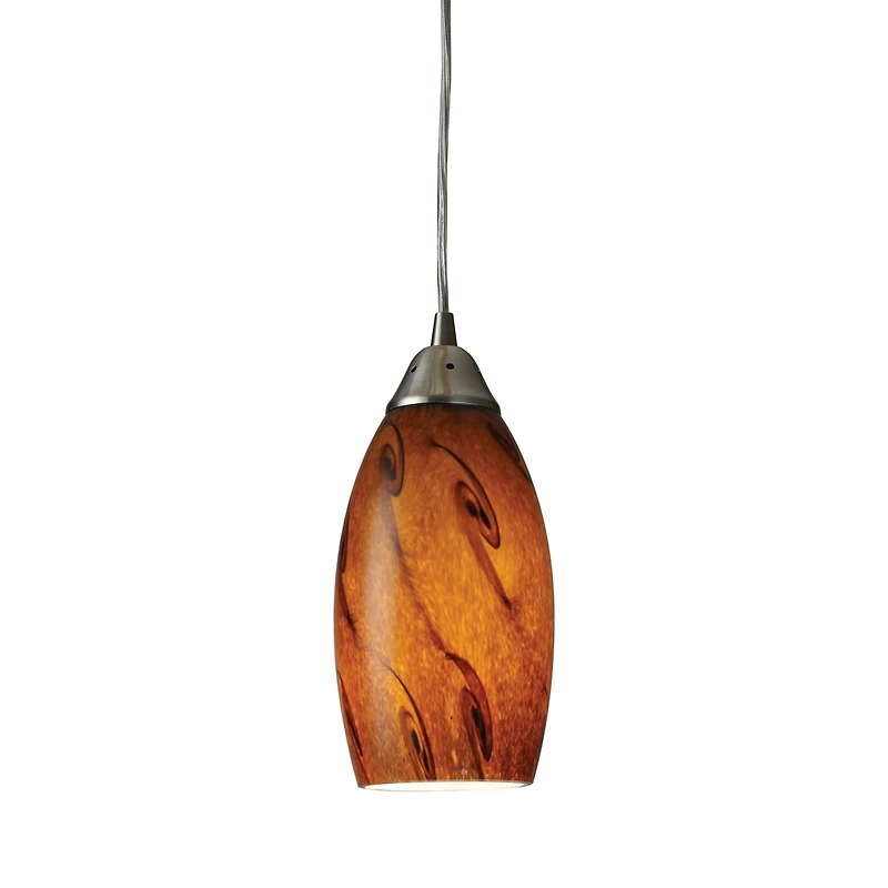 Galaxy 1-Light Pendant in and Satin Nickel Finish