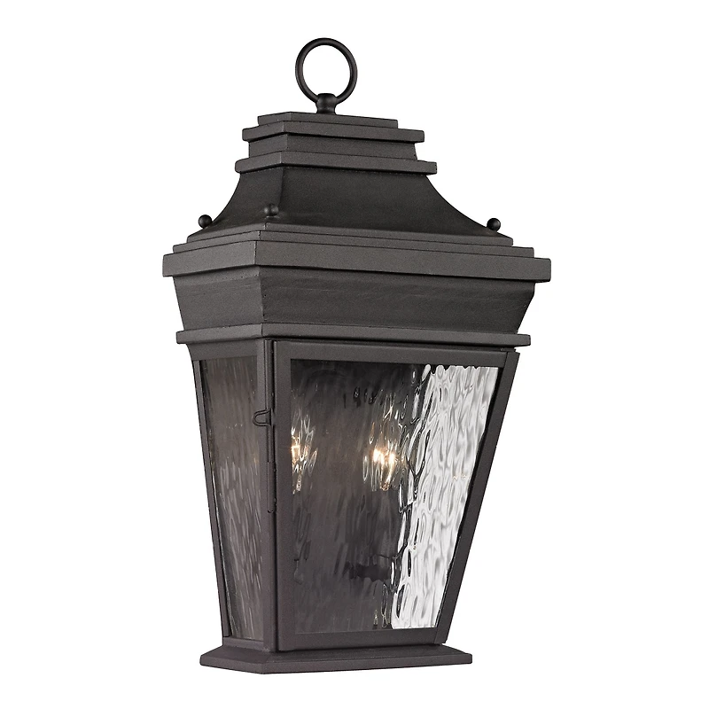 Forged Provincial Collection light outdoor sconce in Charcoal
