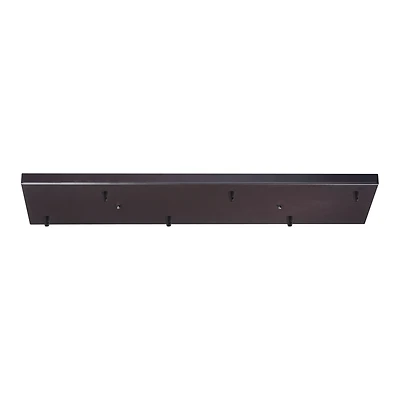 6 light rectangular pan in Oiled bronze