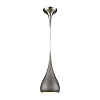 Lindsey 1 Light Pendant in Satin Nickel with Weathered Zinc Shade