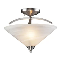 Elysburg Collection 2-Light Semi-Flush in Satn Nickel