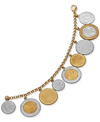 Vermeil Bracelet, Lira Coins Charm Bracelet
