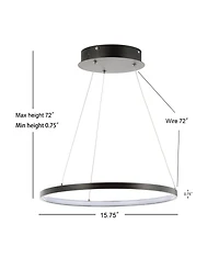 Jonathan Y Bradley Round Integrated Led Metal Chandelier