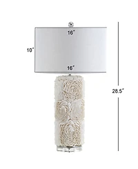 Jonathan Y Rosette Seashell, Resin, Crystal Led Table Lamp