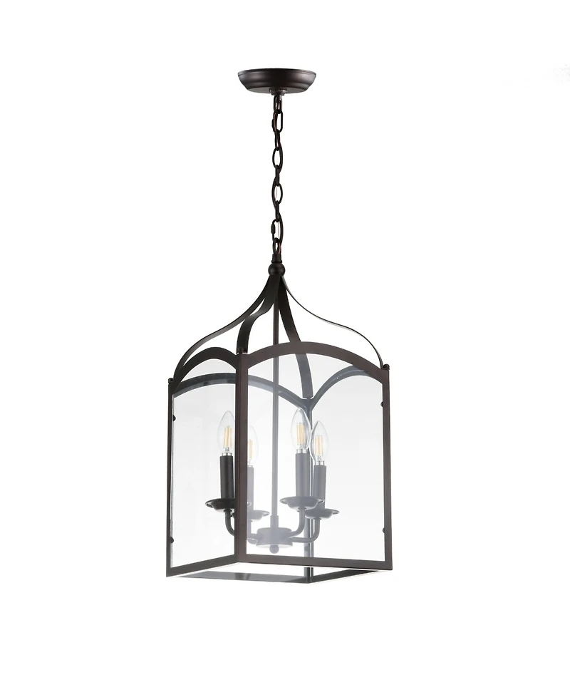 Jonathan Y Ruth 4-Light Lantern Metal, Glass Led Pendant