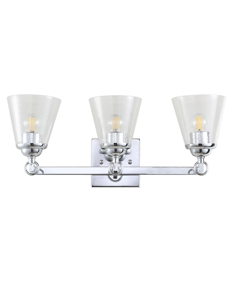 Jonathan Y Marion 3-Light Hurricane Metal, Glass Vanity Light