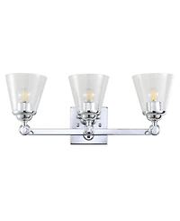 Jonathan Y Marion 3-Light Hurricane Metal, Glass Vanity Light