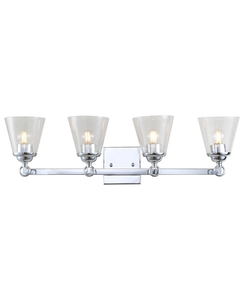 Jonathan Y Marion 4-Light Hurricane Metal, Glass Vanity Light