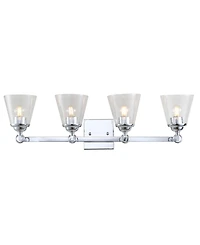 Jonathan Y Marion 4-Light Hurricane Metal, Glass Vanity Light