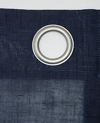 Slub Textured Linen Blend Grommet Top Curtain