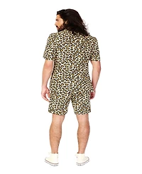 OppoSuits Men's Summer Suit - Animal Print Outfit Slim Fit Includes Short Sleeved Blazer Shorts and Tie