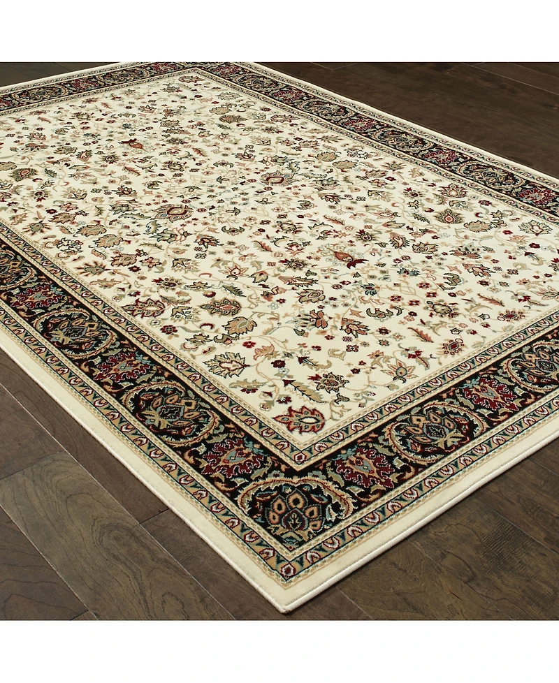 Closeout! Oriental Weavers Kashan 108X Ivory/Black 2'3" x 7'6" Runner Area Rug