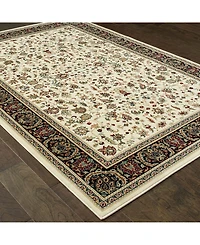 Closeout! Oriental Weavers Kashan 108X Ivory/Black 2'3" x 7'6" Runner Area Rug