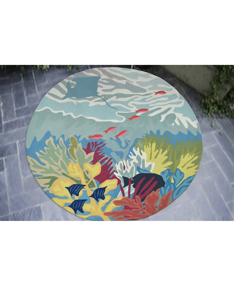 Liora Manne' Ravella 2275 Ocean View Blue 3'6" x 5'6" Indoor/Outdoor Area Rug