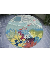 Liora Manne' Ravella 2275 Ocean View Blue 3'6" x 5'6" Indoor/Outdoor Area Rug