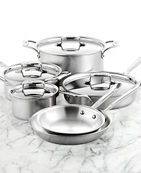 All-Clad D5 Brushed Stainless Steel Cookware Set, 10 Piece Set