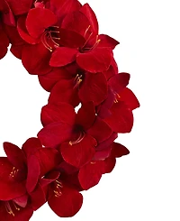 Nearly Natural 22" Amaryllis Wreath