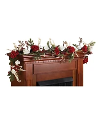 Nearly Natural 72" Hydrangea w/ White Roses Garland