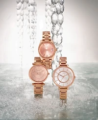 Fossil Women's Carlie Rose Gold-Tone Stainless Steel Bracelet Watch 35mm