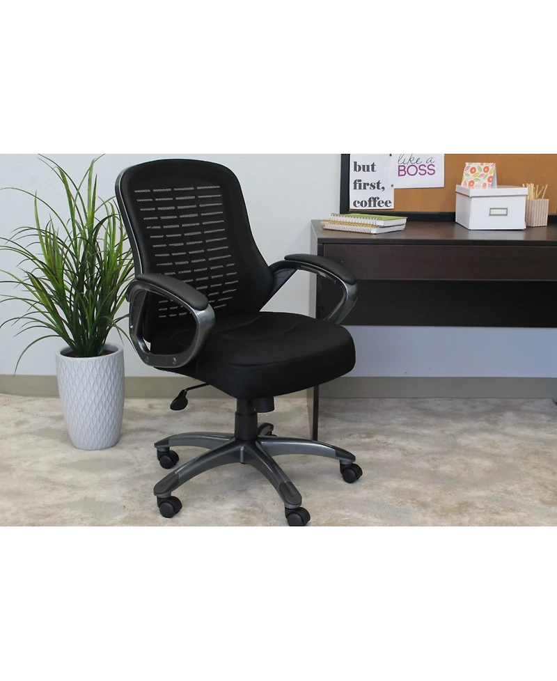 Boss Office Products Ribbed High Back Mesh Chair