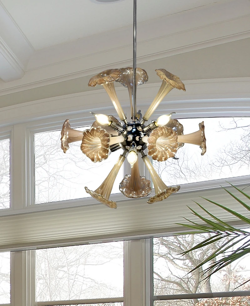 Dale Tiffany Yuri 22"W 6-Light Art Glass Chandelier