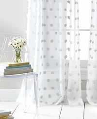 Dkny Ella Pompom Dot Sheer Curtain Set
