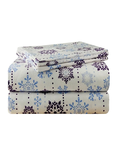 Pointehaven Snow Drop Luxury Weight Flannel Sheet Set, Twin