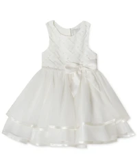 Rare Editions Baby Girls Tiered Pearl Sleeveless Dress