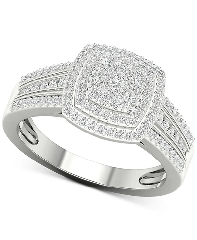 Diamond Cluster Ring (1/2 ct. t.w.) Sterling Silver